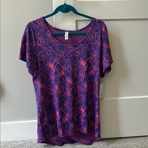 LuLaRoe Purple and Blue Fitted Short Sleeve T-Shirt